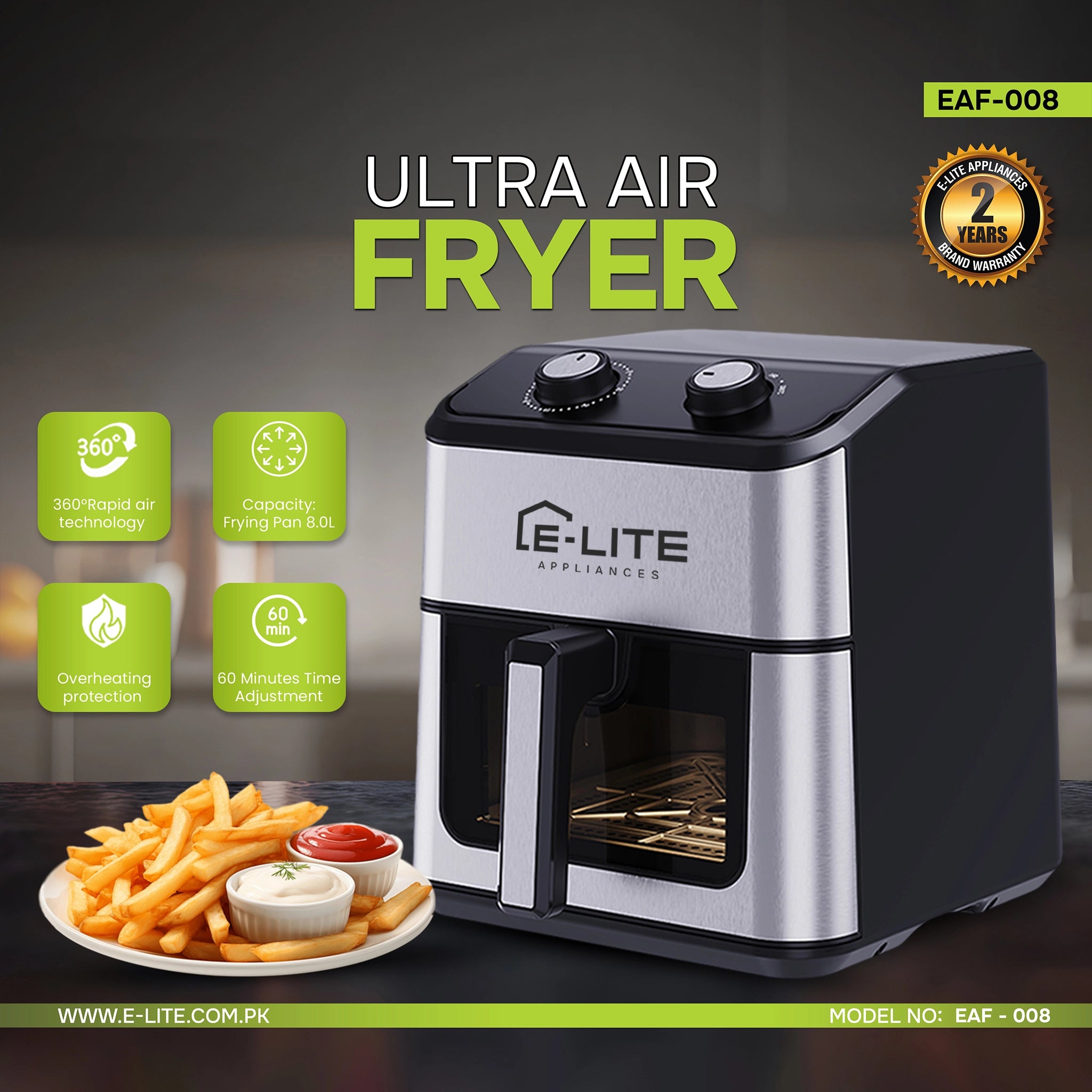 E-Lite Ultra Air Fryer – Model EAF-008