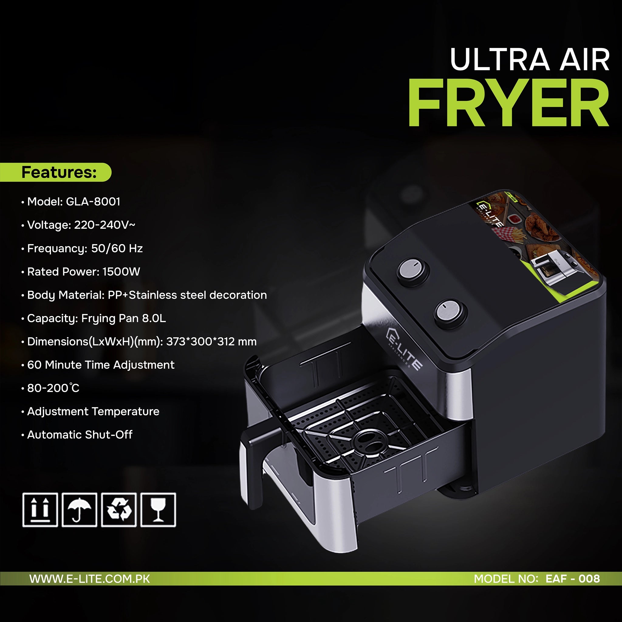E-Lite Ultra Air Fryer – Model EAF-008